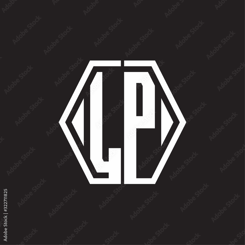 LP Logo monogram with hexagon line rounded design template LP Logo monogram with hexagon line rounded design template