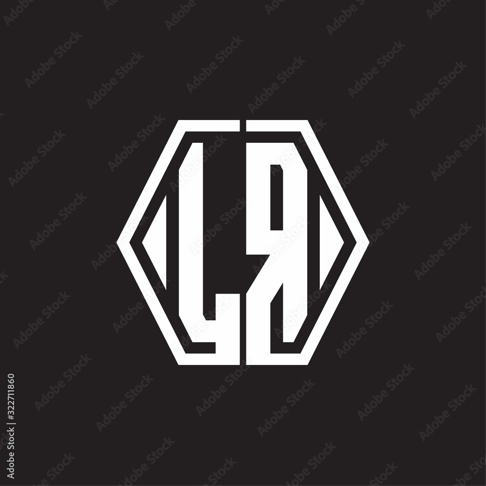 LR Logo monogram with hexagon line rounded design template LR Logo monogram with hexagon line rounded design template