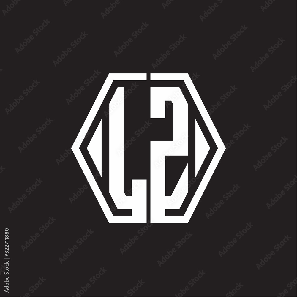 LZ Logo monogram with hexagon line rounded design template LZ Logo monogram with hexagon line rounded design template