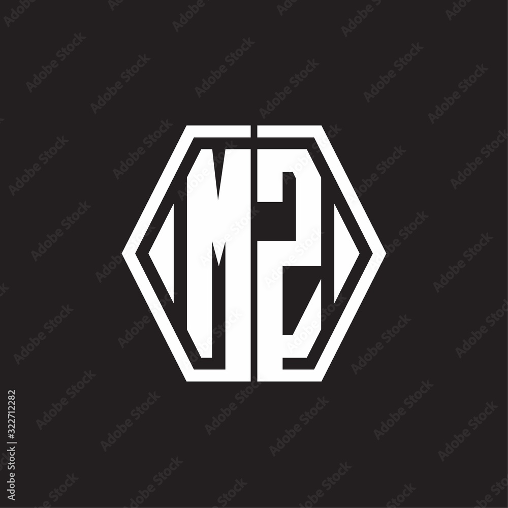 MZ Logo monogram with hexagon line rounded design template MZ Logo monogram with hexagon line rounded design template