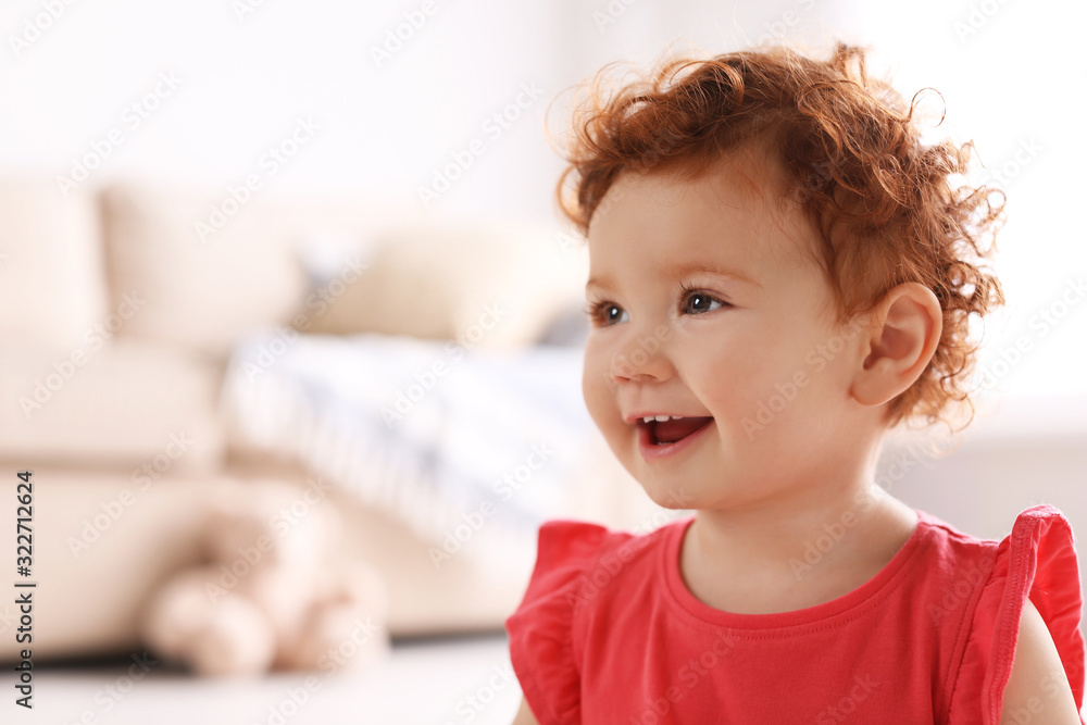 Portrait of cute little child at home Portrait of cute little child at home