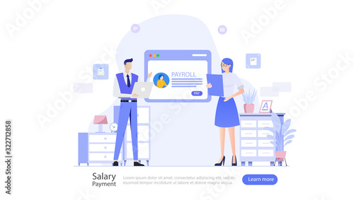Salary Payment Vector Illustration Concept , Suitable for web landing page, ui, mobile app, editorial design, flyer, banner, and other related occasion © dealitastudio