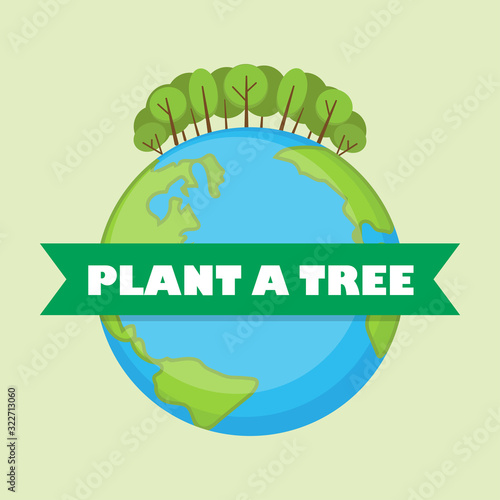 Plant a tree vector illustration