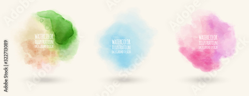 Colors watercolor paint stains vector backgrounds