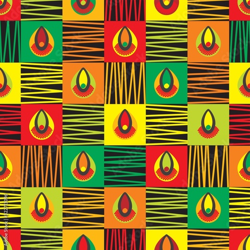 African Colorful Print Squares photo