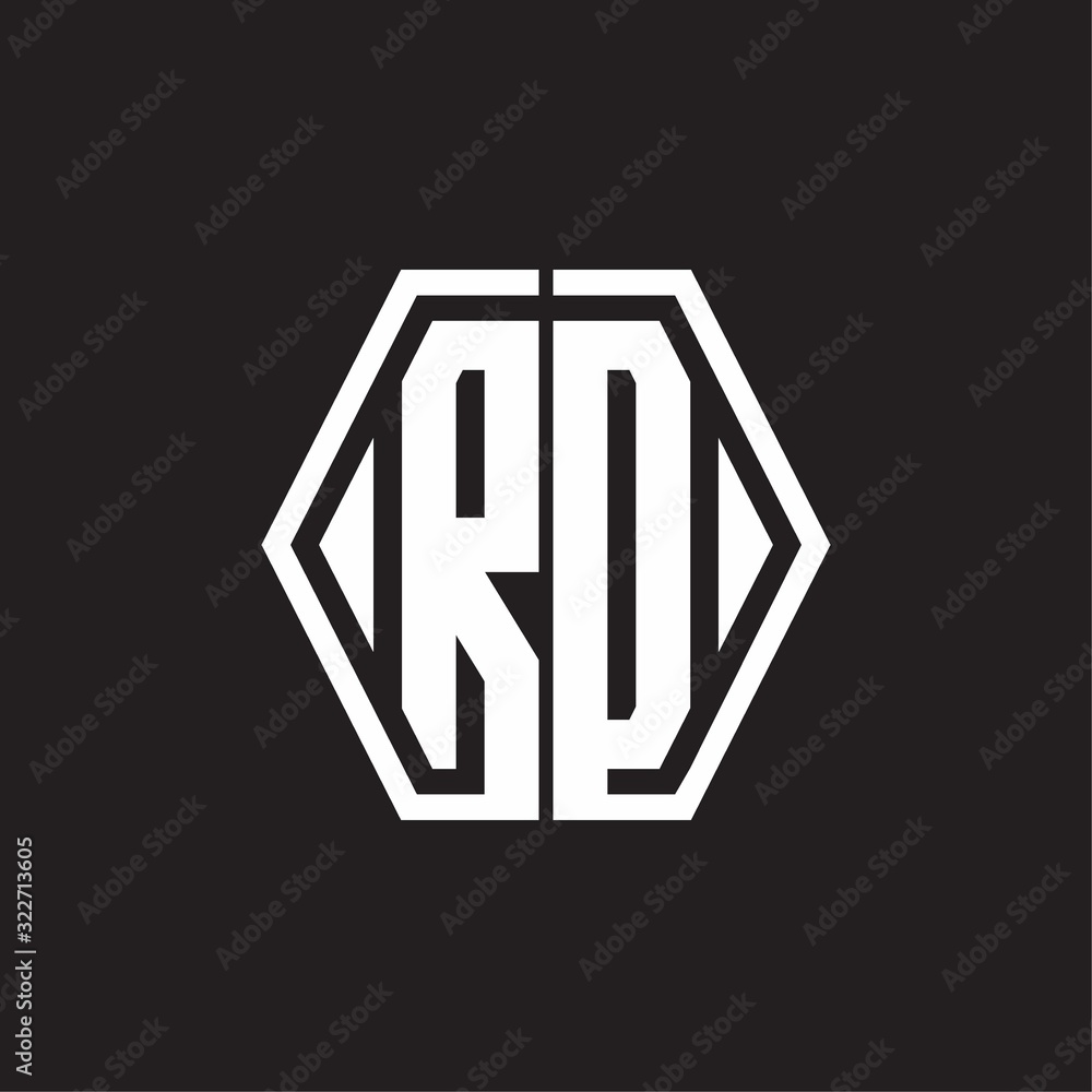 RD Logo monogram with hexagon line rounded design template RD Logo monogram with hexagon line rounded design template