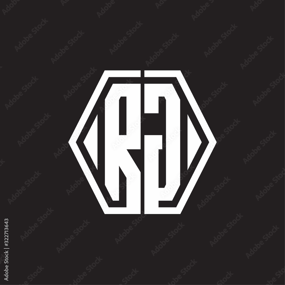 RG Logo monogram with hexagon line rounded design template RG Logo monogram with hexagon line rounded design template