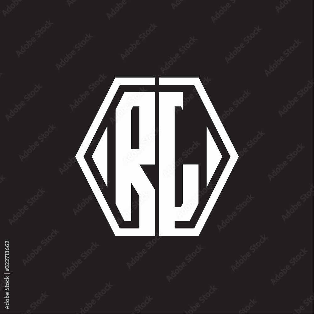 RL Logo monogram with hexagon line rounded design template RL Logo monogram with hexagon line rounded design template