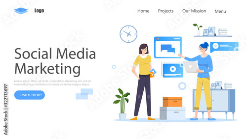 Social Media Marketing Vector Illustration Concept, Suitable for web landing page, ui, mobile app, editorial design, flyer, banner, and other related occasion
