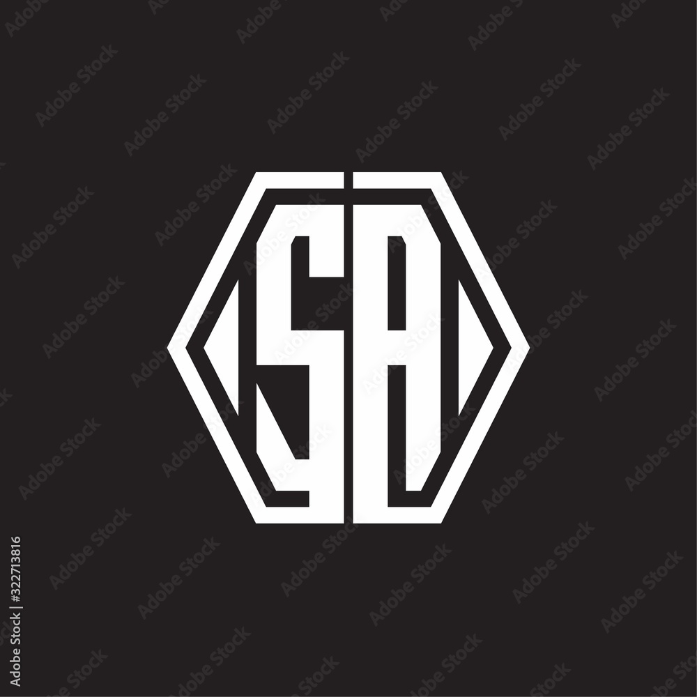 SA Logo monogram with hexagon line rounded design template SA Logo monogram with hexagon line rounded design template