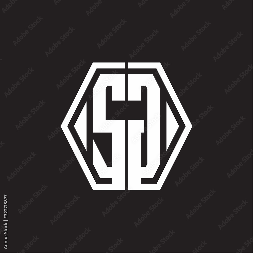 SG Logo monogram with hexagon line rounded design template SG Logo monogram with hexagon line rounded design template