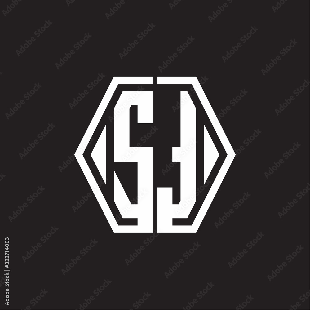 ST Logo monogram with hexagon line rounded design template ST Logo monogram with hexagon line rounded design template
