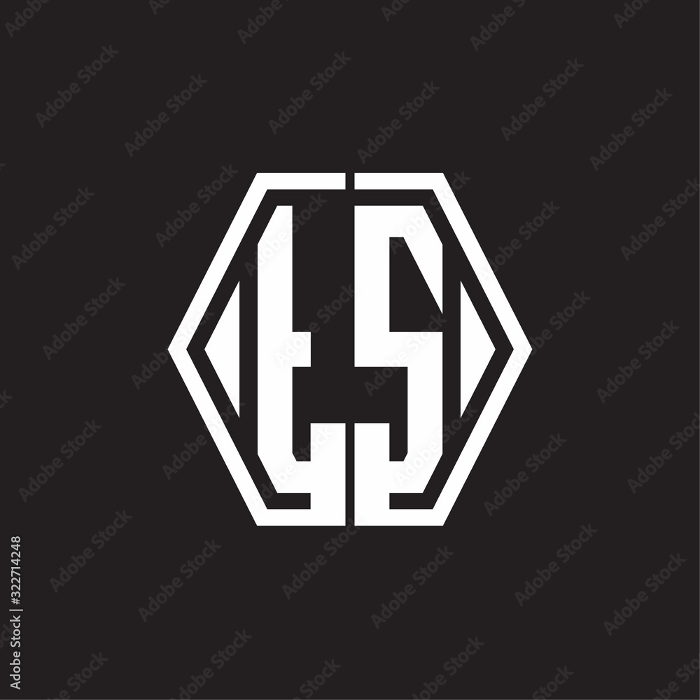 TS Logo monogram with hexagon line rounded design template TS Logo monogram with hexagon line rounded design template
