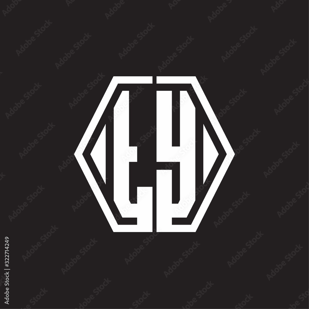 TY Logo monogram with hexagon line rounded design template TY Logo monogram with hexagon line rounded design template