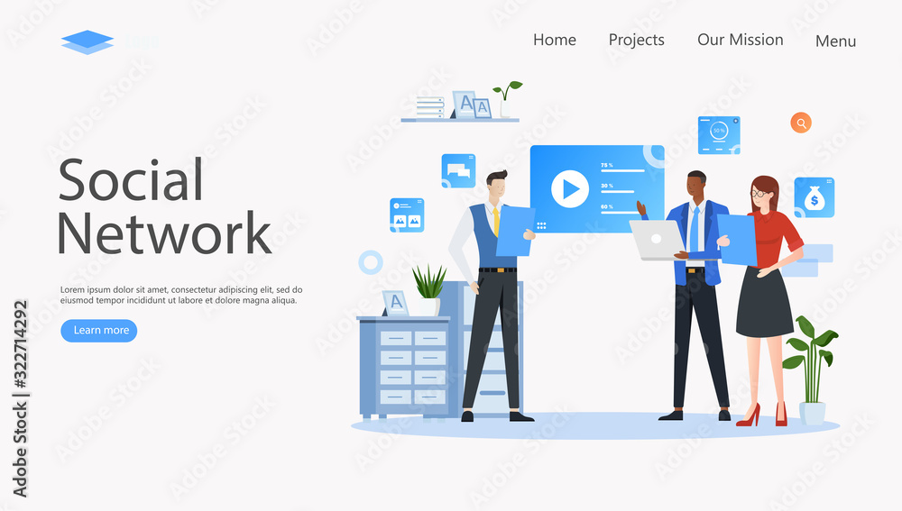 Social Network Vector Illustration Concept , Suitable for web landing page, ui, mobile app, editorial design, flyer, banner, and other related occasion Social Network Vector Illustration Concept , Suitable for web landing page, ui, mobile app, editorial design, flyer, banner, and other related occasion