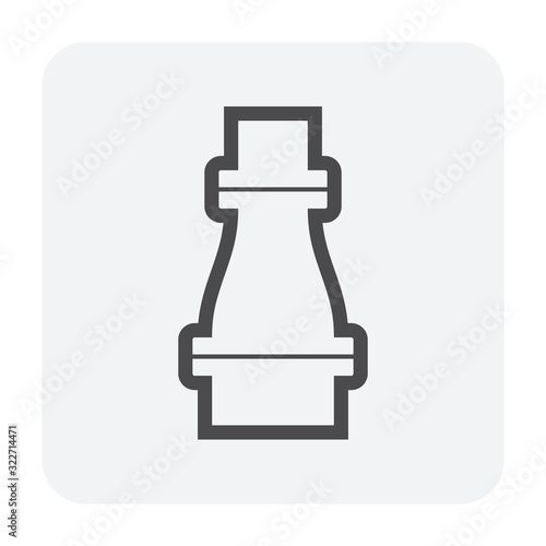Pipe icon and flange fitting for pipeline connection with valve and other pipe. For transportation liquid or gas i.e.crude, oil, natural gas, sewage, wastewater. Also for plumbing and irrigation.