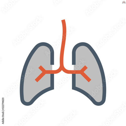 lung vector icon
