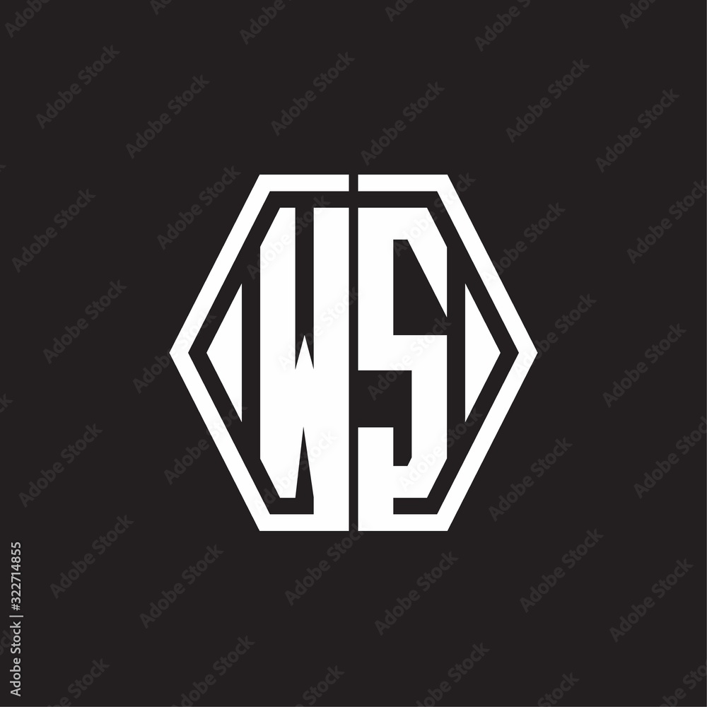 WS Logo monogram with hexagon line rounded design template WS Logo monogram with hexagon line rounded design template