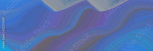 dynamic banner design with steel blue, dim gray and royal blue colors. fluid curved flowing waves and curves © Eigens