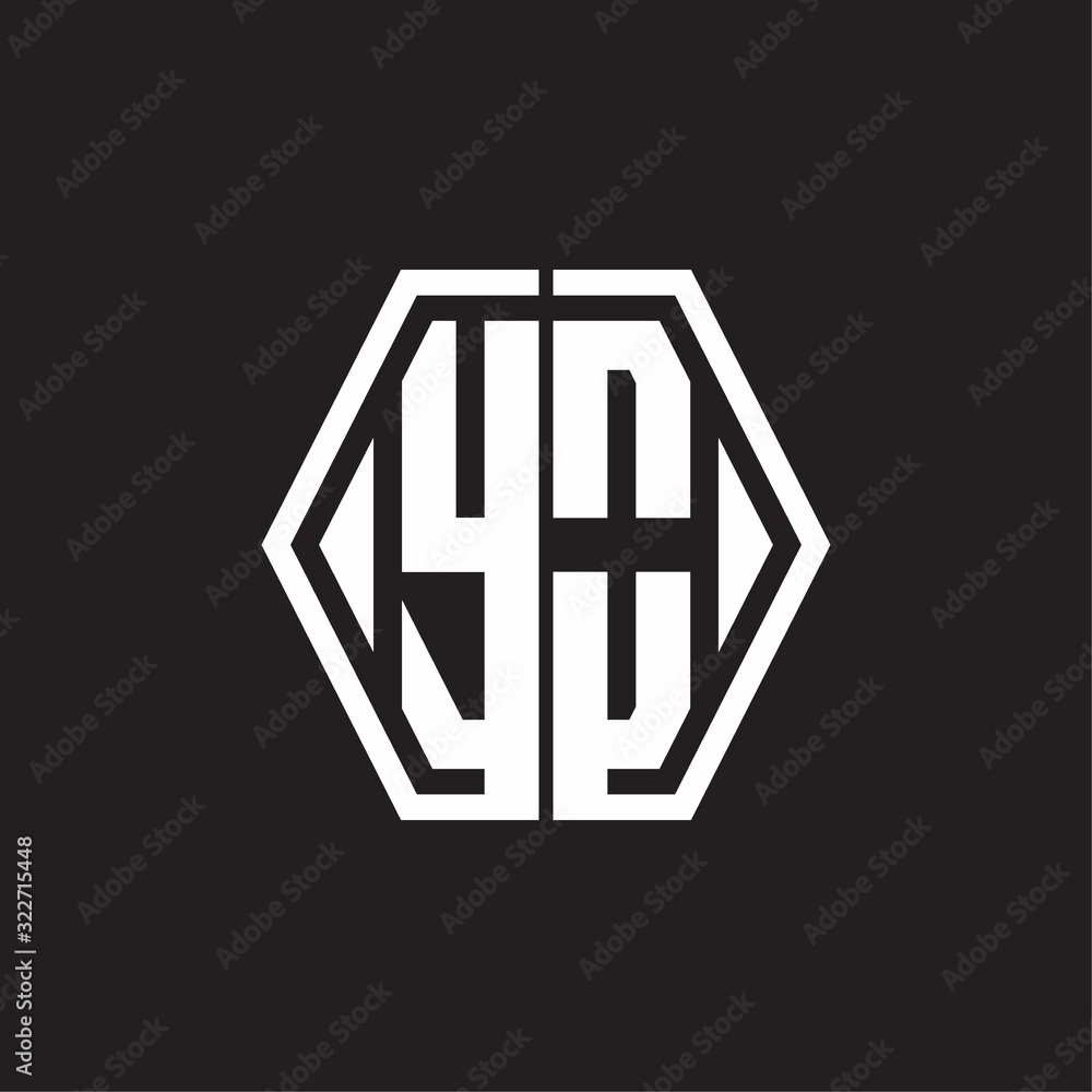 YO Logo monogram with hexagon line rounded design template YO Logo monogram with hexagon line rounded design template