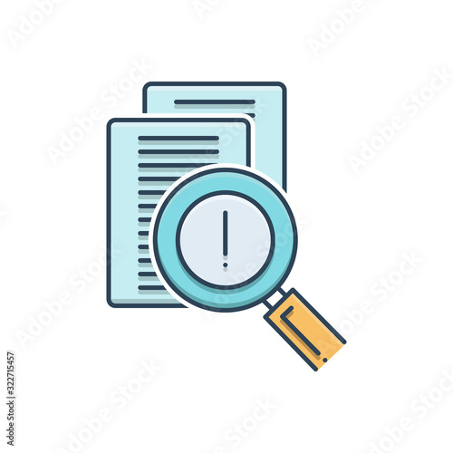 Color illustrationicon for risk evaluation 