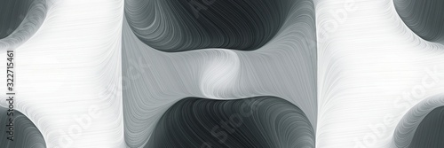 decorative designed horizontal banner with light gray, dark slate gray and gray gray colors. fluid curved lines with dynamic flowing waves and curves