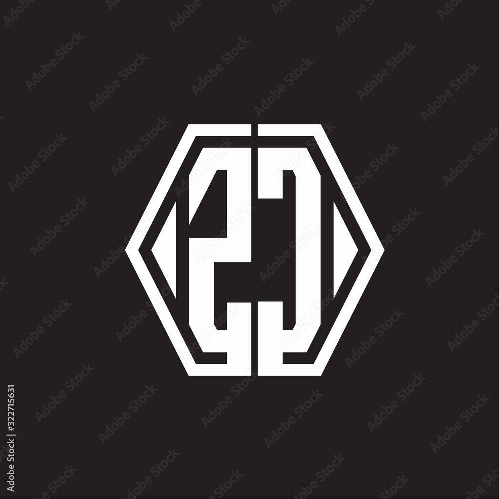 ZC Logo monogram with hexagon line rounded design template ZC Logo monogram with hexagon line rounded design template