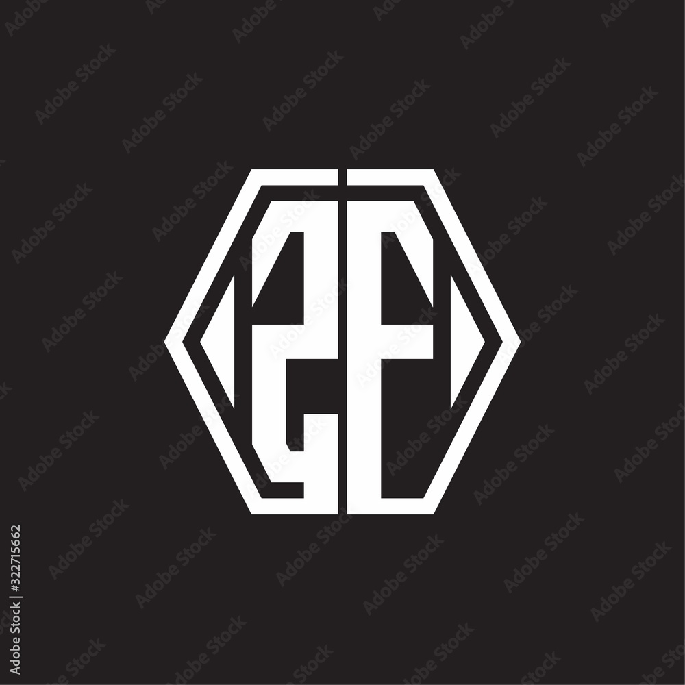 ZF Logo monogram with hexagon line rounded design template ZF Logo monogram with hexagon line rounded design template