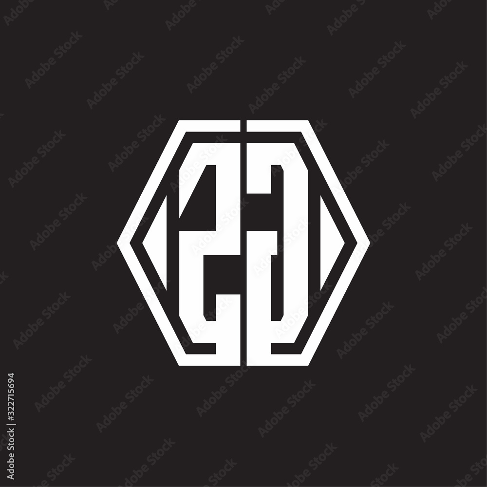 ZG Logo monogram with hexagon line rounded design template ZG Logo monogram with hexagon line rounded design template