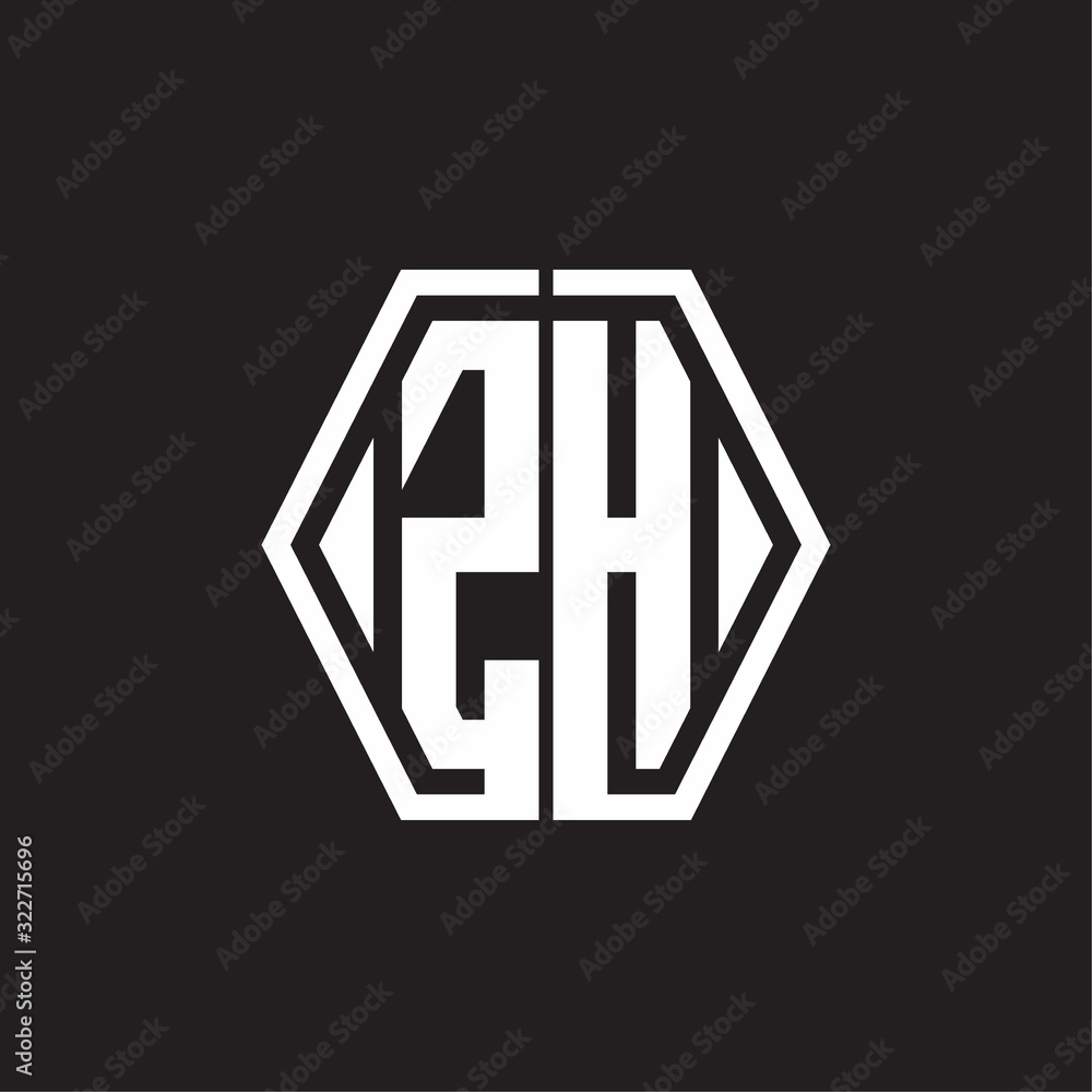 Obraz premium ZH Logo monogram with hexagon line rounded design template