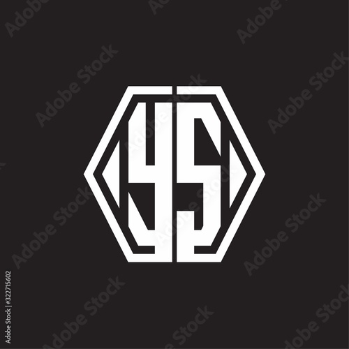 YS Logo monogram with hexagon line rounded design template