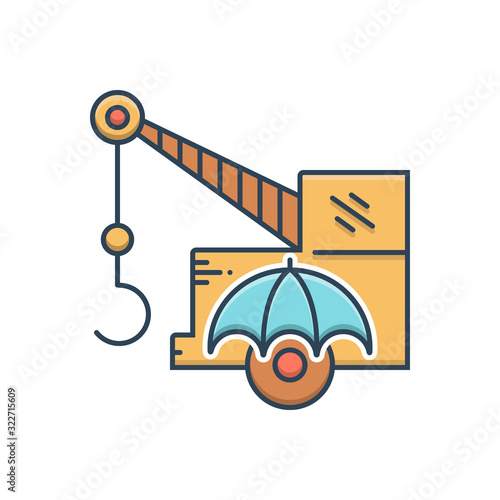 Color illustrationicon for equipment insurance   photo