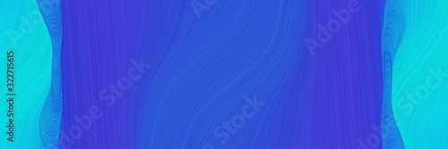 colorful designed horizontal header with royal blue, dark turquoise and dodger blue colors. fluid curved lines with dynamic flowing waves and curves