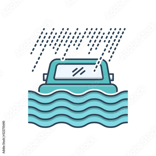 Color illustrationicon for flood coverage 