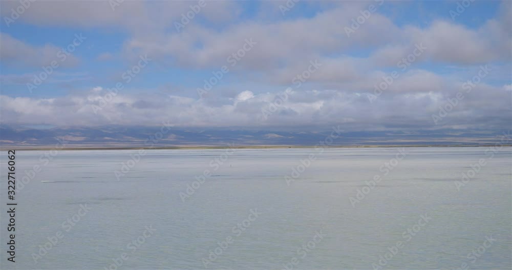 Majestic beautiful landscape of Caka salt lake in Qinghai China Majestic beautiful landscape of Caka salt lake in Qinghai China