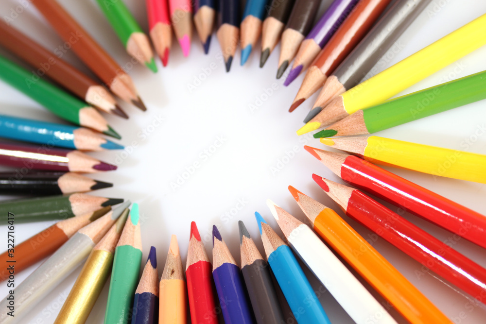 Colored pencils lie in a row Colored pencils lie in a row