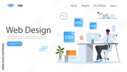 Web Design Vector Illustration Concept, Suitable for web landing page, ui, mobile app, editorial design, flyer, banner, and other related occasion