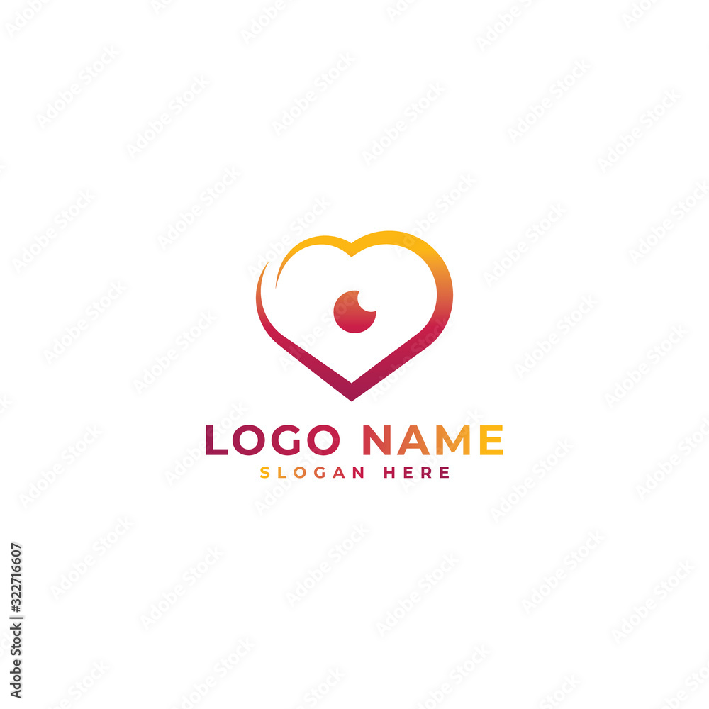 Love cam logo design template full vector Love cam logo design template full vector