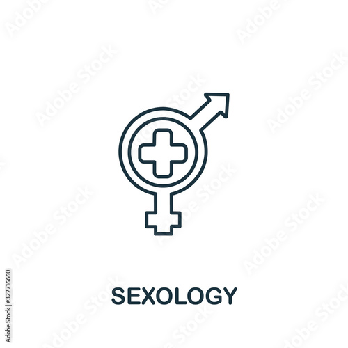Sexology icon from medical collection. Simple line element Sexology symbol for templates, web design and infographics