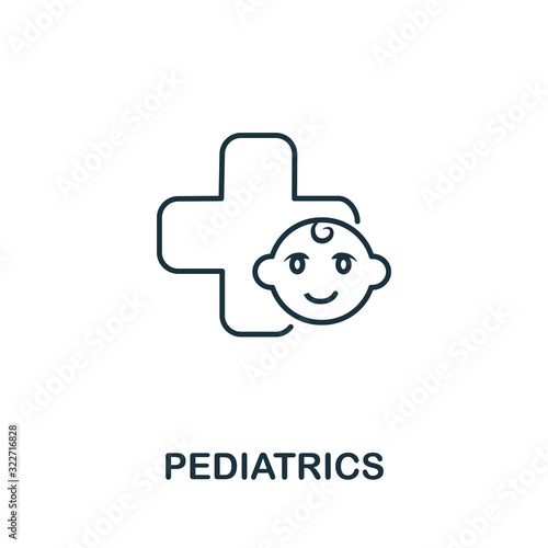 Pediatrics icon from medical collection. Simple line element Pediatrics symbol for templates, web design and infographics photo