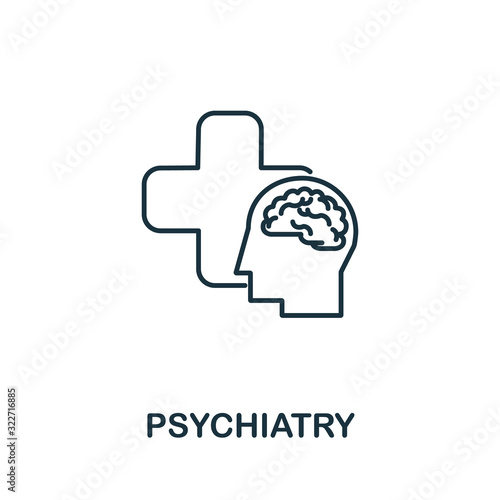 Psychiatry icon. Simple line element Psychiatry symbol for templates, web design and infographics