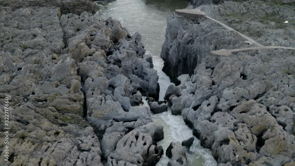 Pulo do Lobo waterfall drone aerial view in Alentejo, Portugal Pulo do Lobo waterfall drone aerial view in Alentejo, Portugal