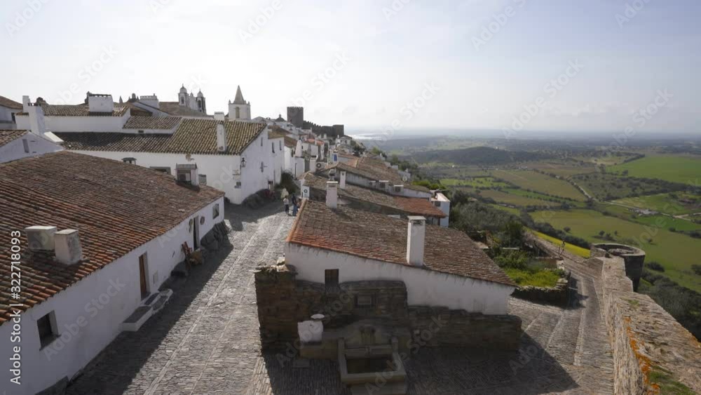 Monsaraz village street with white houses in Alentejo, Portugal Monsaraz village street with white houses in Alentejo, Portugal