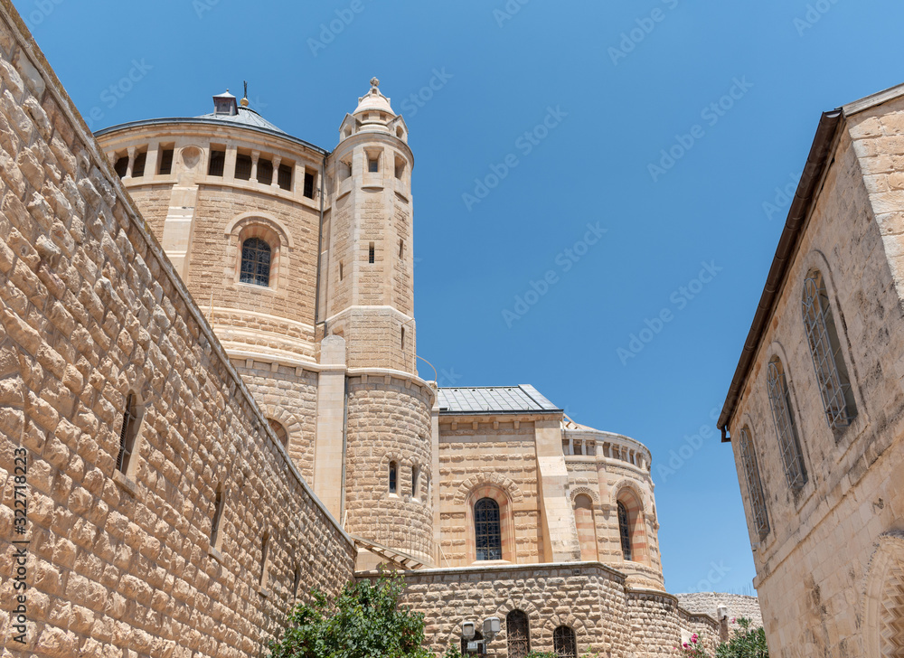 Fototapeta premium ISRAEL, JERUSALEM. Abbey of the Dormition, an abbey on Mount Zion outside the walls of the Old City