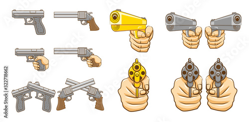 pistol vector set collection graphic clipart design
