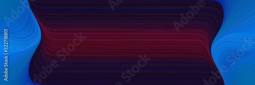 dynamic designed horizontal banner with strong blue, very dark pink and dark pink colors. fluid curved flowing waves and curves