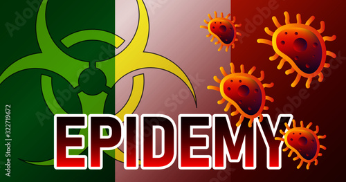 Virus attack on Ireland - viruses or bacteria threat, medical industry concept