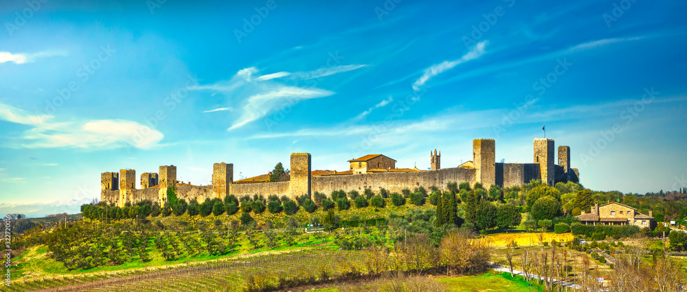 Monteriggioni medieval fortified village, Siena, Tuscany. Italy