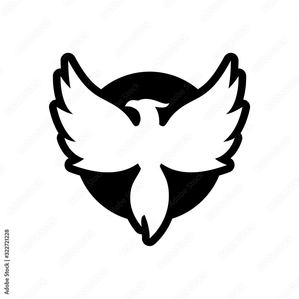 Bird Phoenix icon isolated on white background Bird Phoenix icon isolated on white background