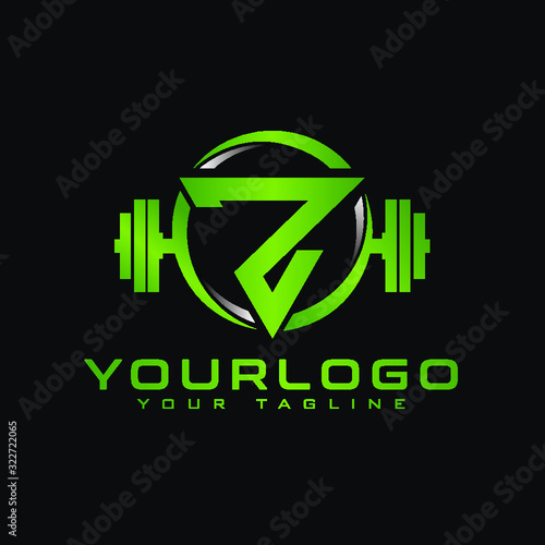 Z Initial letter fitness logo in triangle shape combined with dumbbell Free Download Z Initial letter fitness logo in triangle shape combined with dumbbell - GFXLoad